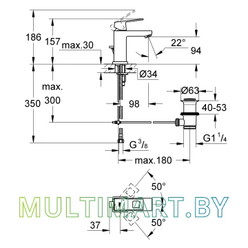 Смеситель Grohe Eurocube (23127000) картинка 2